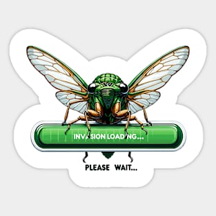 Cicada Invasion Loading Funny Cicada Summer Sticker